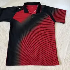MIZUNO テニスウェア ポロシャツ ブラック×レッド Lユニのサムネイル