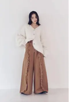 andequal】 bijou fringe flare denim S - メルカリ
