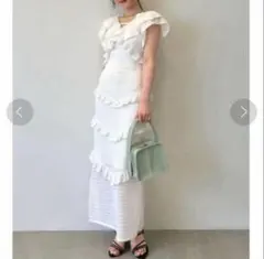 LILY BROWN ストレッチレースワンピースホワイトS