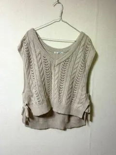 Khalita ベージュ ニットベスト M
