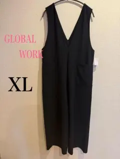 新品　GLOBAL WORK オールインワン サロペット　ブラック XL