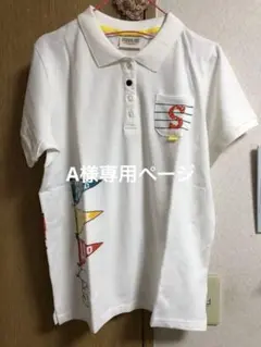 新品　PEANUTS スヌーピー フラッグポロシャツ 半袖 ホワイト