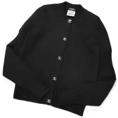 シャネル CHANEL ターンロック カーディガン ココマーク ブラック シャネル ココマーク ターンロック 16年 カシミヤ カーディガン 46