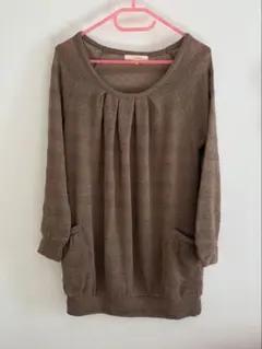 ブラウン 長袖トップス Mサイズ