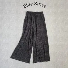 Blue strive プリーツワイドパンツ 黒 ドット L ウエストゴム