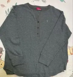 SPALDING グレー ヘンリーネック M