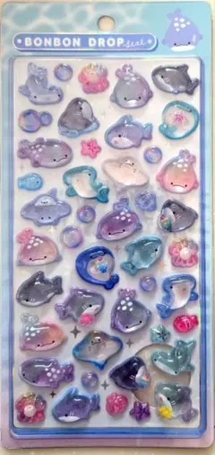 【正規品】ボンボンドロップシール オリジナル　水族館限定　サメ　海の生き物