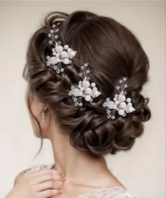 花モチーフ パール ヘアピン 3本セット