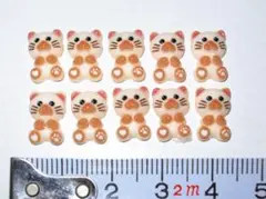 【超ミニ レジン 猫 ベージュ 10個】ねこ ネイルアート ジュエリー かわいい