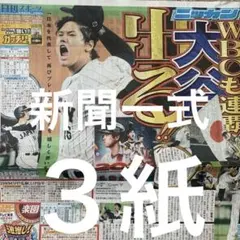 ドジャース　大谷翔平　WBC出場 11/26付スポーツ新聞３紙セット