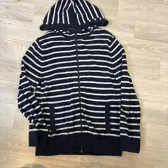 Gap ボーダー　 綿ニットパーカー M