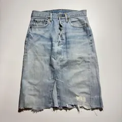 80s Levi's 6番工場 デニム スカート 再構築 リメイク 膝丈 古着のサムネイル