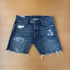 Polo Ralph Laurenダメージ加工ショートデニム W34