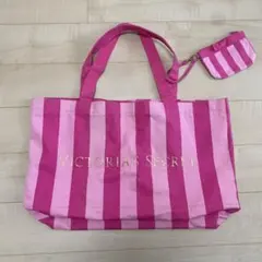 Victoria's Secret ピンクストライプ トートバッグ　大容量のサムネイル