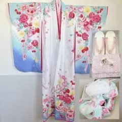 非売品！子供用 七五三 着物 3歳？SEIKO MATSUDA 白地/ピンク/花模様 撮影 モデル 写真 貸衣装 中古 在庫整理 K-72 七五三 松田聖子 SEIKO MATSUDA ７歳きもの 四つ身Ｓ-5黄色