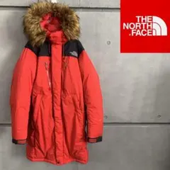 ノースフェイス　ダウンコート　レッドブラック　メンズXL