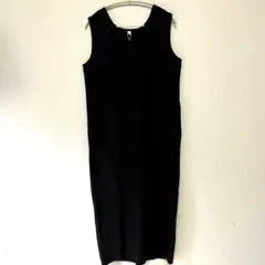 ブラック ノースリーブ ロングワンピース