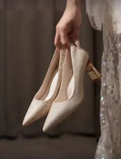 ゴールド グリッター ハイヒール