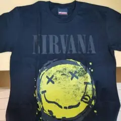 NIRVANA スミリー顔 Tシャツ ブラック - メルカリ
