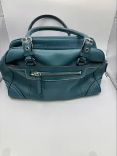 COACH コーチ ハンドバッグ レザー ターコイズブルーグリーン8A69