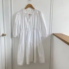 GU ホワイト シャツワンピース 長袖 フレア