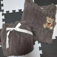 ●値段交渉可●クマ刺繍付きグレーのルームウェア Lサイズ