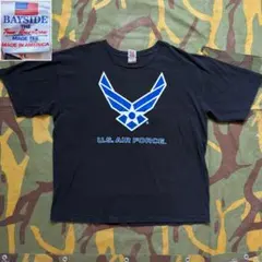 米軍 USAF Tシャツ ブルー ロゴ USA製 古着 ミリタリー XLサイズのサムネイル