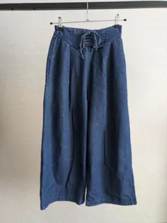 デニムブルー ワイドパンツ Mサイズ