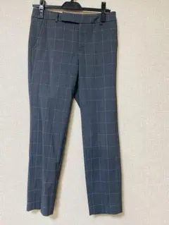 美品　The Suit Company チェック　グレー　アンクルパンツ