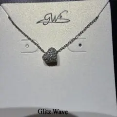 Glitz Wave ハートストーン ネックレス シルバーカラー