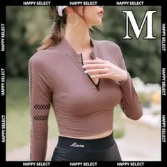 セパレート水着 長袖 黒ピンク M 韓国風 UV対策 2点セット ミニ丈ジムヨガ