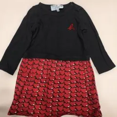 アニエスベー（agnès b.） ハート柄長袖ワンピース 2Y