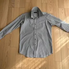 古着 シャツ｜襟デザインが可愛い｜黒×白 ストライプ柄