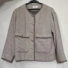 SNIDEL バリエツイードジャケット ノーカラー フリーサイズ Fのサムネイル