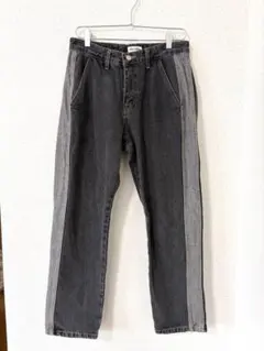 FOLLOWIN. ダークグレー サイドストライプデニム