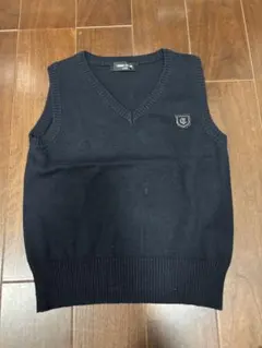 COMME CA ISM Vネックニットベスト ネイビー 110A