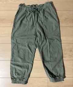 【通学着・外遊び着】リネンライク アンクル丈ジョガーパンツ size140のサムネイル