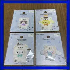 セリア　サンリオ　パイルワッペン　ワッペンシール　4個セット