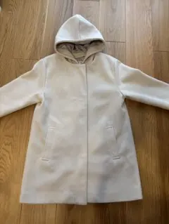 ホワイト フード付きコート