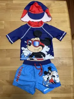 ミッキーマウス　男の子　水着　6ヶ月〜9ヶ月　帽子　ラッシュガード