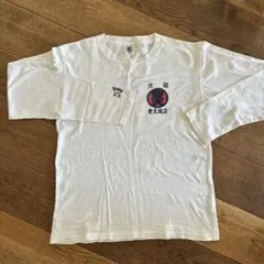 ホワイト 長袖 Tシャツ プリント入りのサムネイル