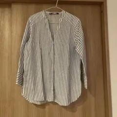 お値下げ中！ZARA BASIC ストライプ 長袖シャツ Lサイズ