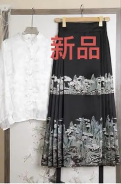 马面裙+立领上衣+璎珞背云吊坠 套装。全新 漢服セット 卒業式