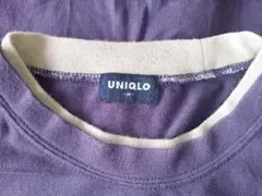 オールドユニクロ紺タグ美品ティシャツDパープル✕グレーダブルカラー美品Ｍサイズ