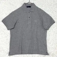 美品　フレッドペリー　コットン　半袖ニットポロシャツ　刺繍　ロゴ　日本製
