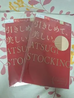 ATSUGI ストッキング 3足組 M-L スキニーベージュ