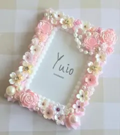 華やか♡ ホイップデコ 硬質ケース ピンク パール ローズ B8サイズ