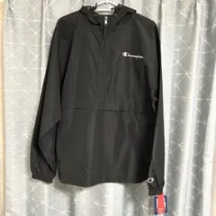 新品未使用　チャンピオン ハーフジップフーデッドジャケット　ブラック　サイズM