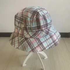 メンズ バケットハット リバーシブル 無地×チェック柄 フリーサイズ
