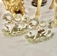 ハルモニア　【セット販売】　ホワイトロッキングホースオーナメント　2体